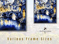 Rome Inkwash Watercolor Cityscape – Abstract Print