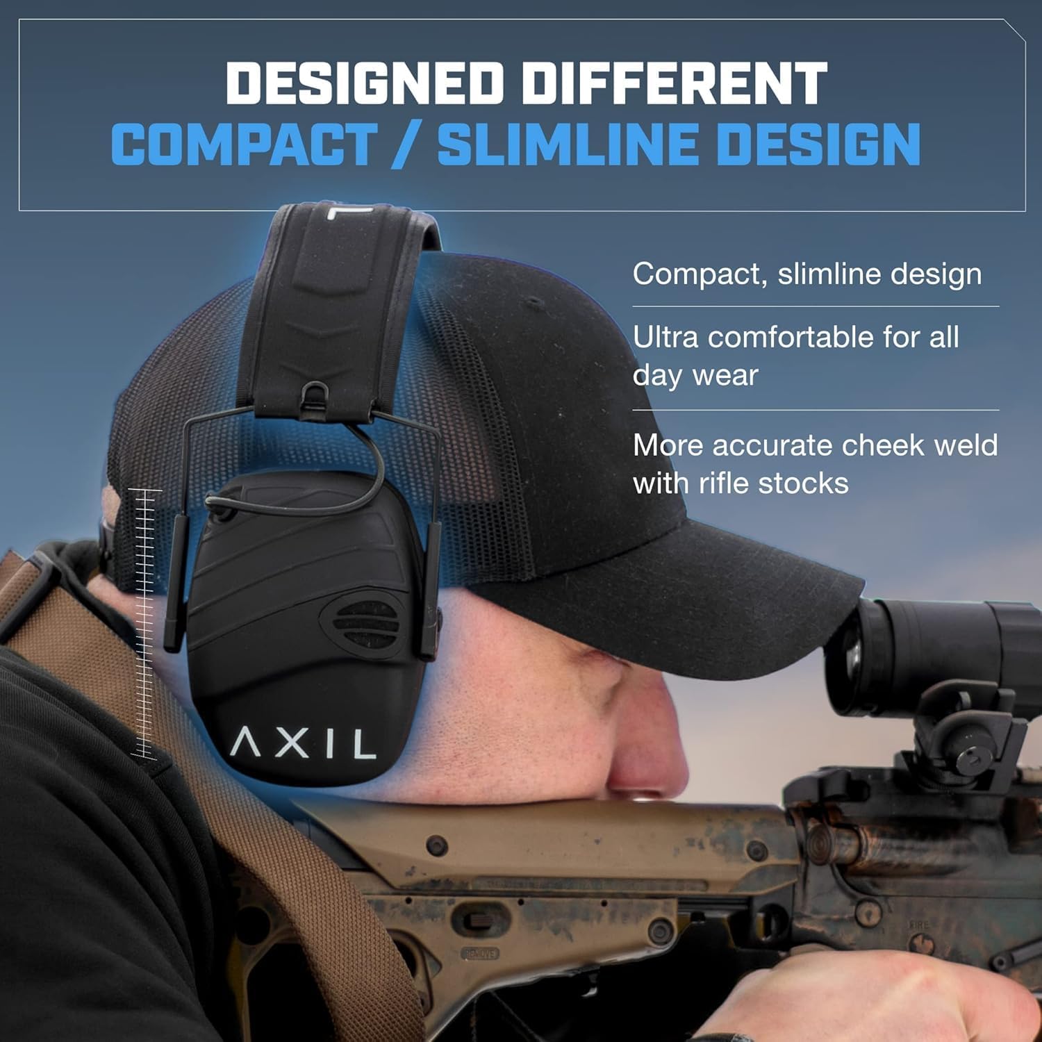 Axil TrackR Electronic Tactical Headmuffs Black