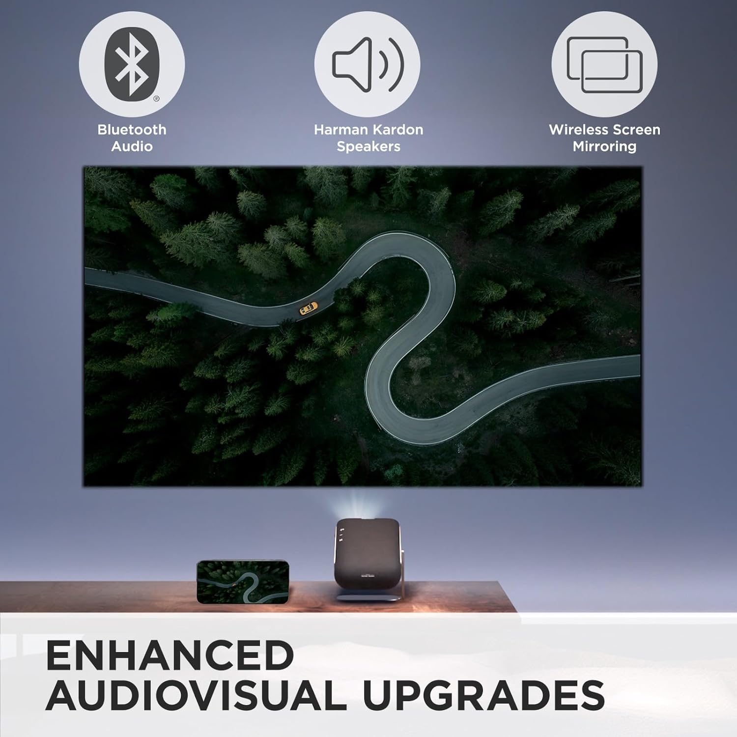 ViewSonic M1X Portable LED Projector with Smart Stand, Harman Kardon Speakers, Built-In Battery, H/V Keystone