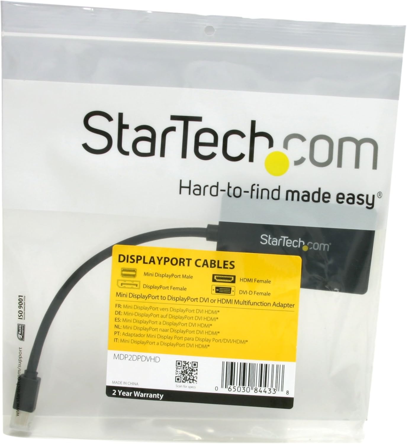 StarTech.com 3-in-1 Mini DisplayPort Adapter - Mini DP to HDMI, DVI, VGA or DisplayPort
