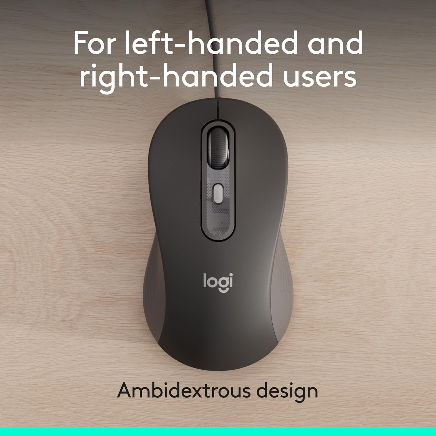 Logitech Signature Wired M520 L for Business, Optical Wired Mouse, USB-C Plug-and-Play