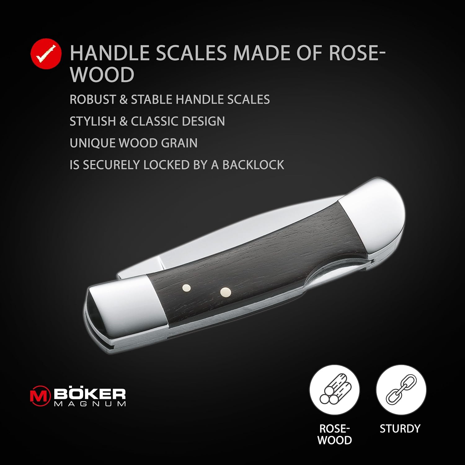 Boker Magnum 01MB318 Jewel Pocket Knife with 2 1/8 in. 440C Stainless Steel Blade, Brown