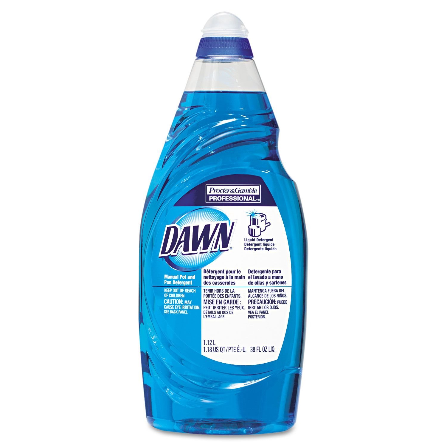 Dawn 45112 Liquid Dish Soap, 38 oz, Original, PK8, Blue