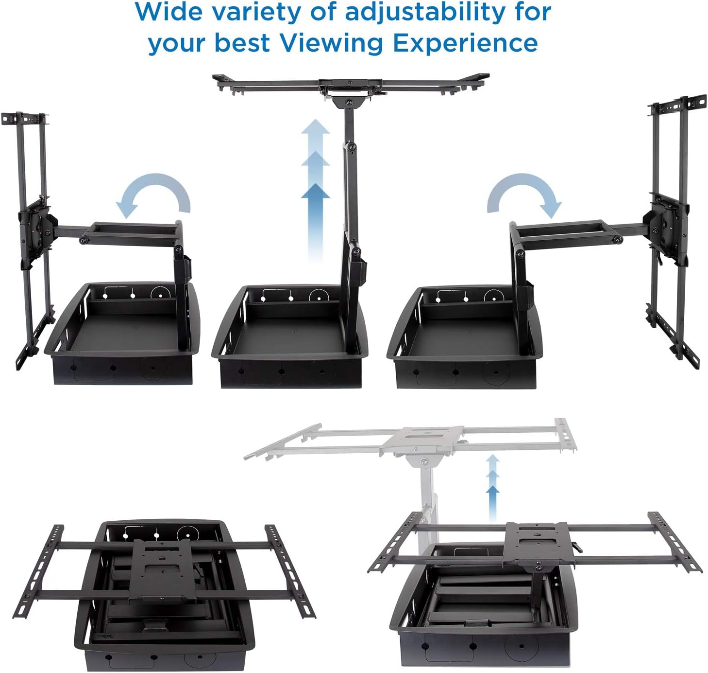 Mount-It! Recessed TV Wall Mount, Articulating Full Motion in-Wall TV Bracket for Flush Installation