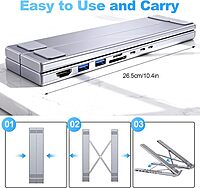 Laptop Docking Station Stand with USB-C 4K HDMI 8 Ports