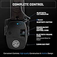 AXIL x SIG SAUER TRACKR Blu Electronic Ear Muffs | 27dB SNR / 21dB NRR Compact Lightweight Water-Resistant Tactical Shooting Noise-Canceling Hearing Protection & Enhancement Bluetooth Earmuffs