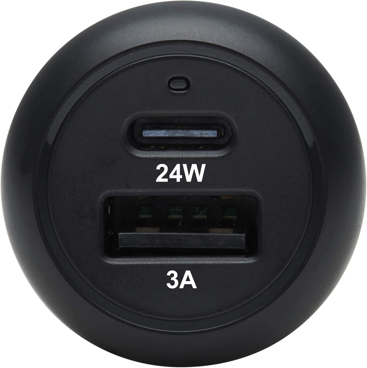 Tripp Lite USB Car Charger, 24W Dual Port USB Car Charger, USB-C 24W PD 3.0, USB-A 24W QC 3.0, Black (U280-C02-24W-1B)