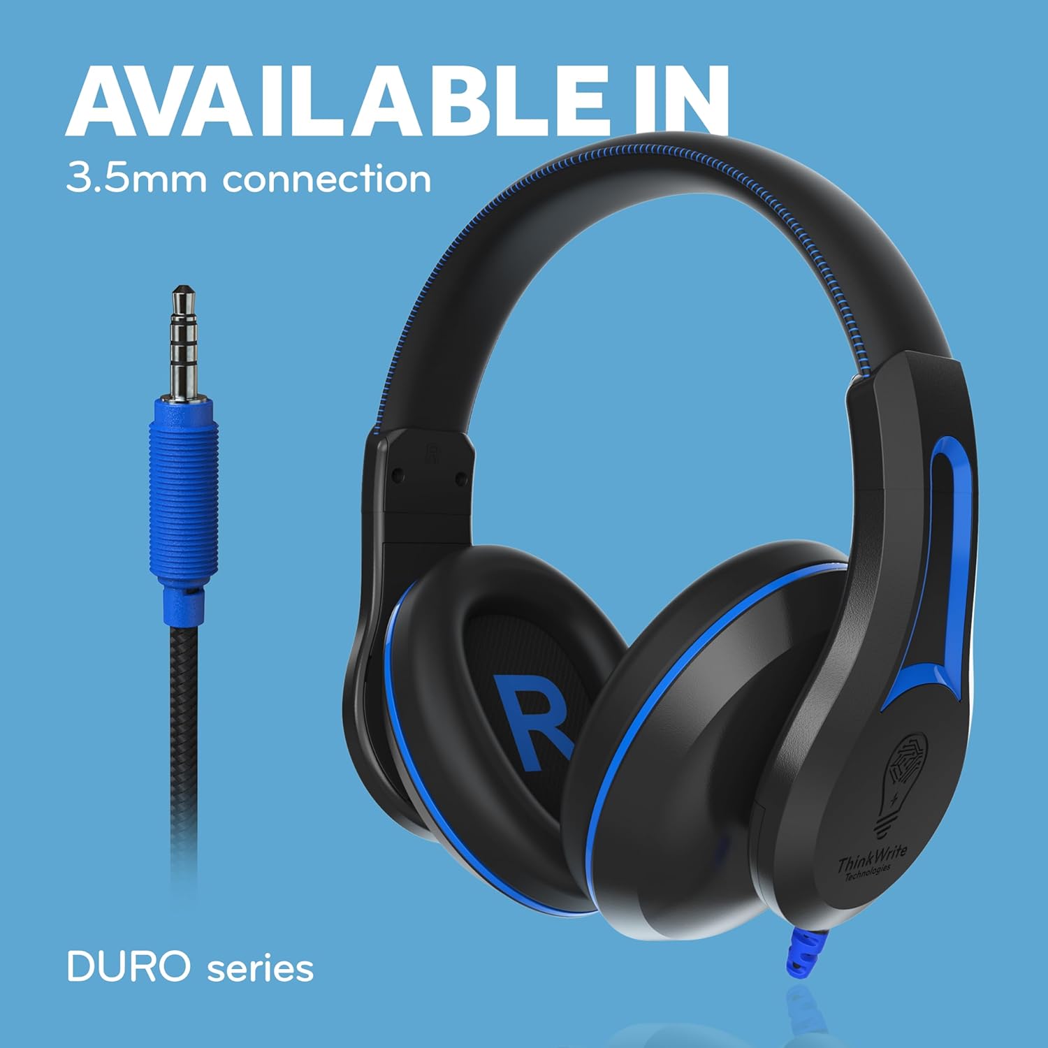 ThinkWrite Technologies TWT Audio Duro, TW200 | Premium Over-Ear Noise Reducing Wired Headphones (3.5mm Jack) 1 Pack