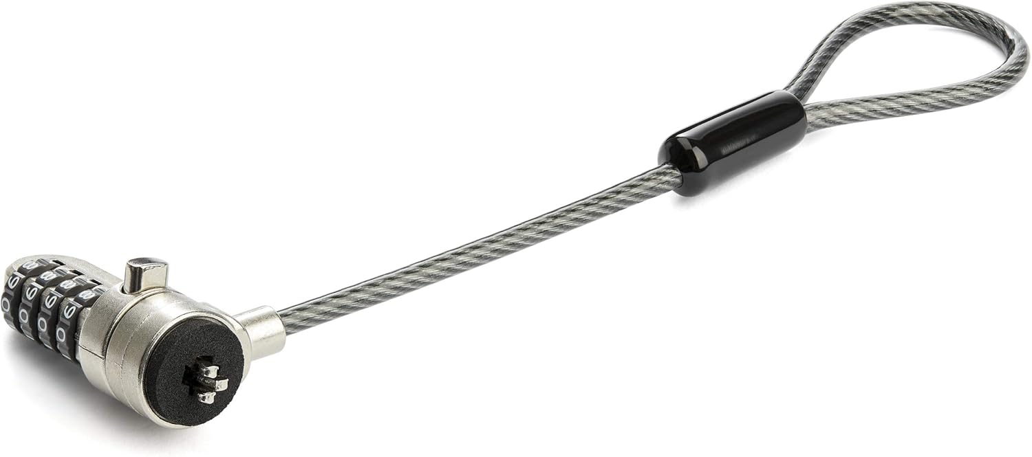 StarTech.com Universal Laptop Cable Lock Expansion Loop - 6” (15cm) Anti Theft 4-Digit Combination K-Slot Lock