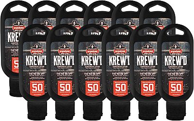 Ergodyne KREW'D SPF 50 Sunscreen Lotion, Broad Spectrum, Water-Resistant