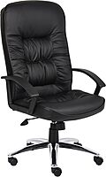 Boss Office Products High Back LeatherPlus Chair in Black