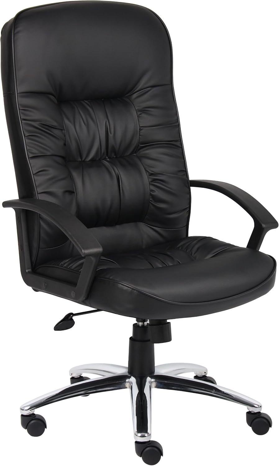 Boss Office Products High Back LeatherPlus Chair in Black