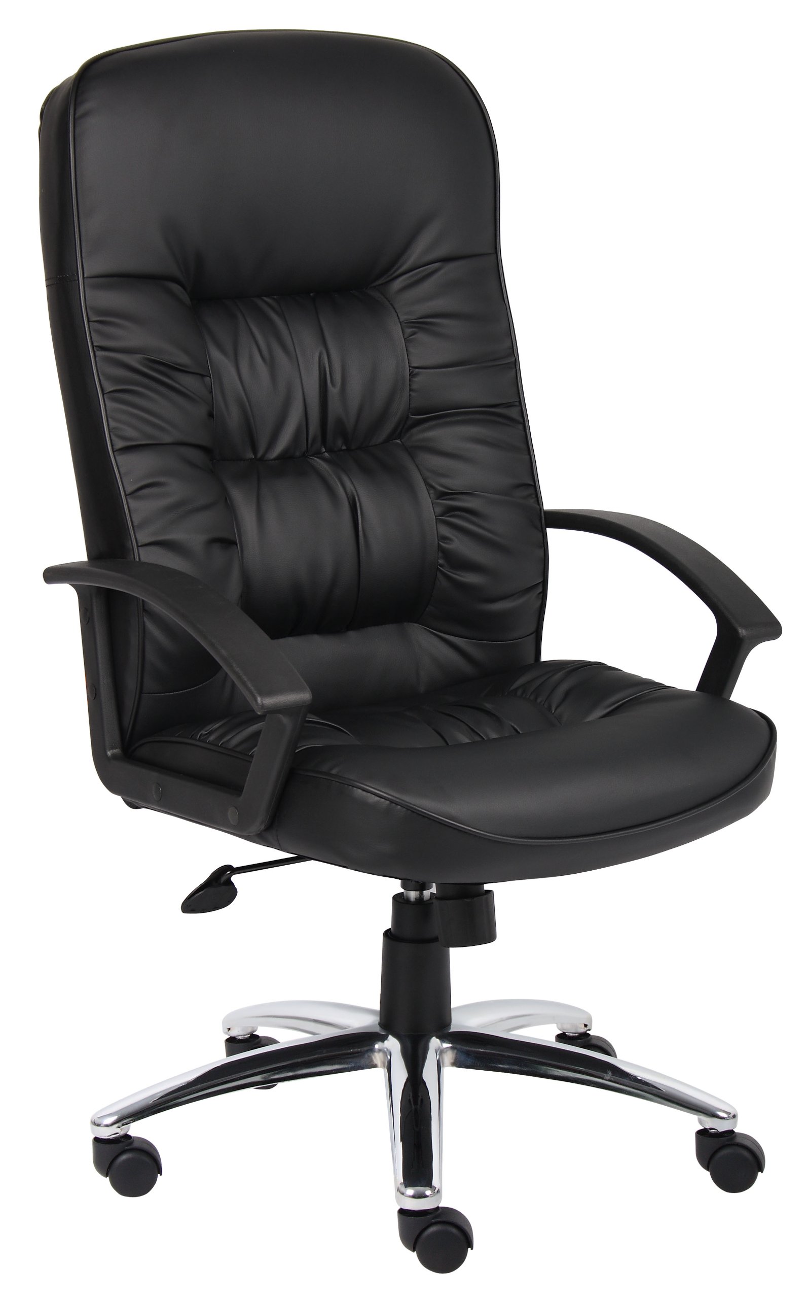 Boss Office Products High Back LeatherPlus Chair in Black
