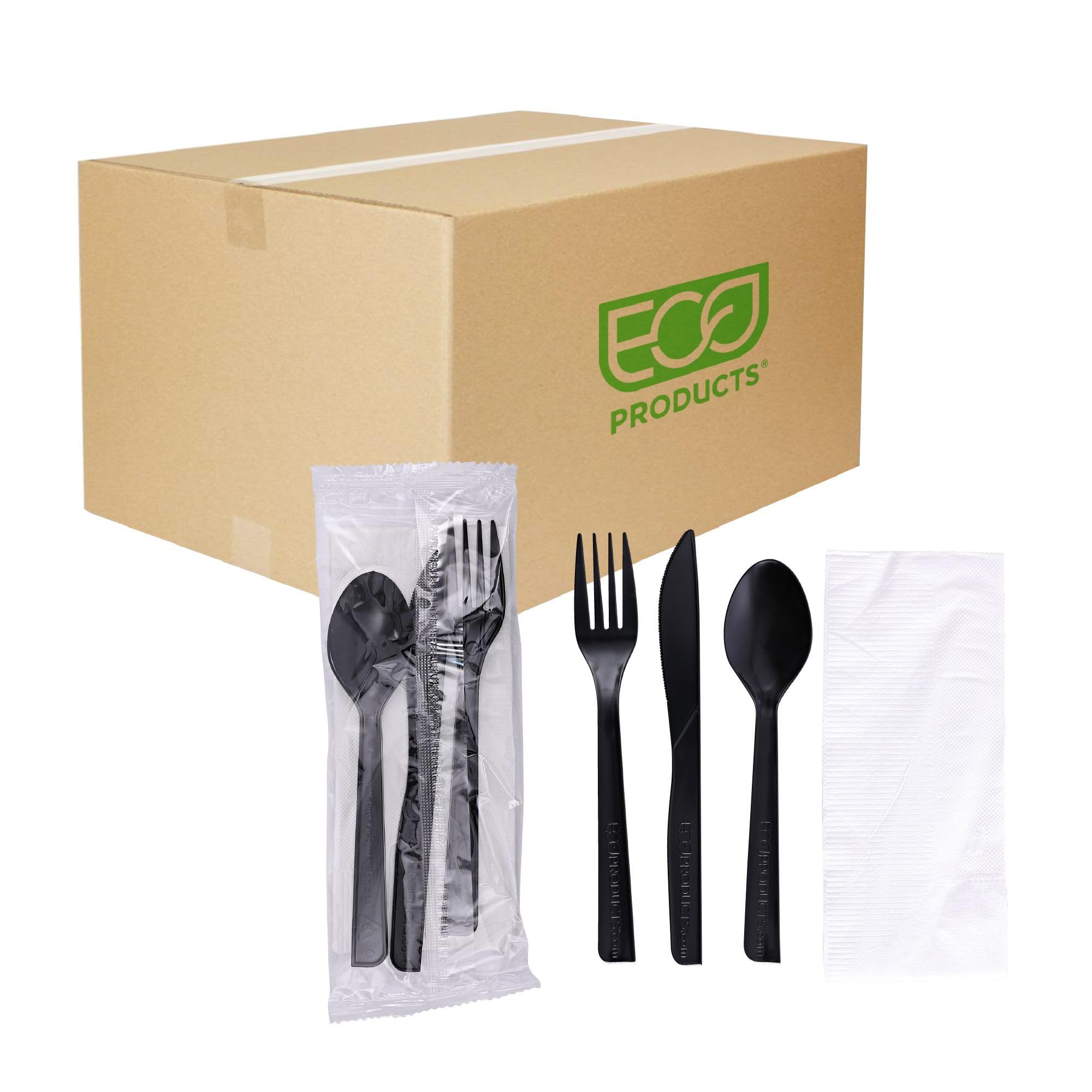 Eco-Products 6" Recycled Plastic Cutlery and Utensils, 100% Post-Consumer Recycled Polystyrene