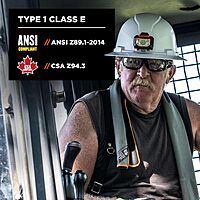 ERGODYNE Skullerz 8971 Class E Full Brim Hard Hat with Ratchet Suspension