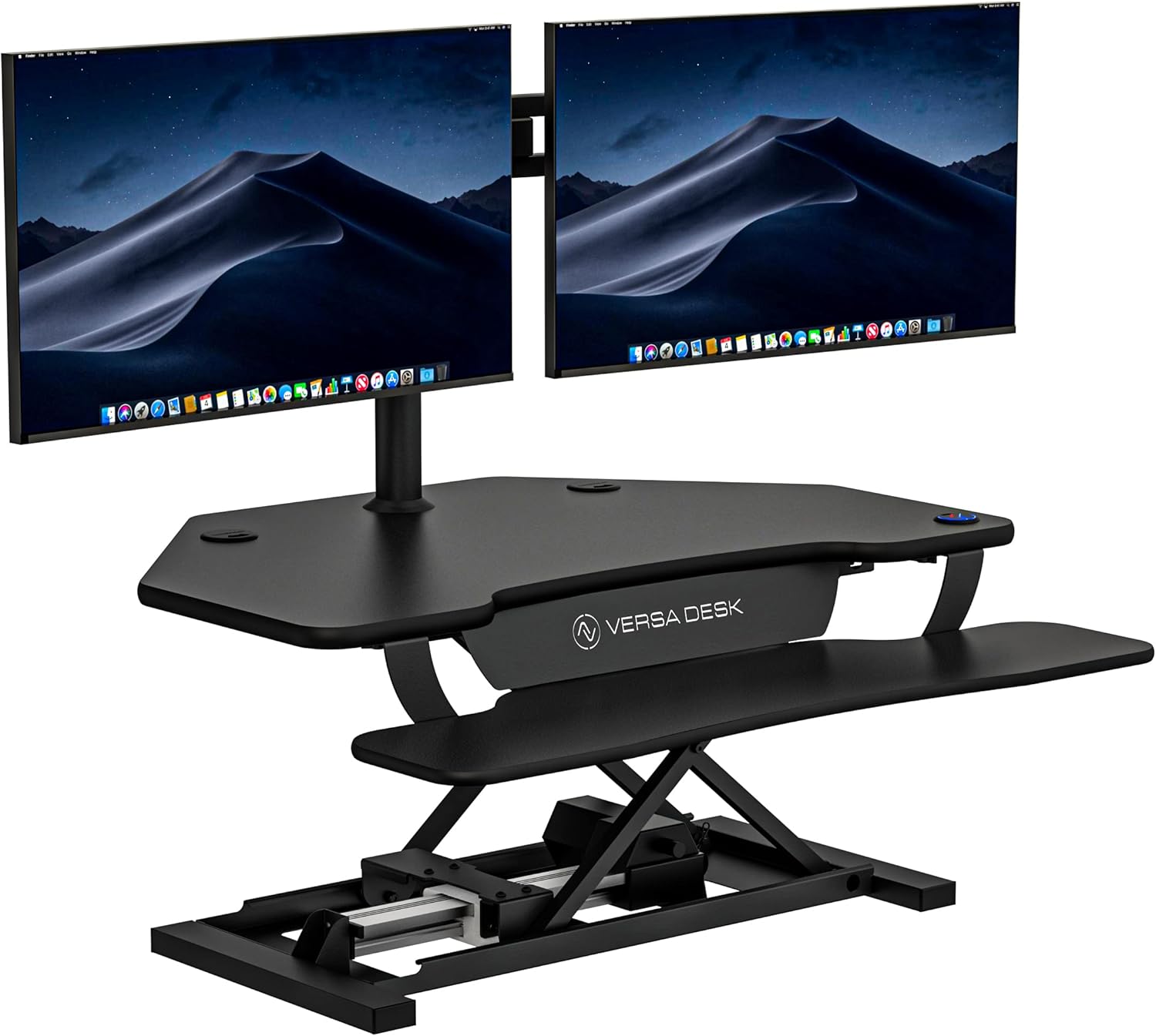 VERSADESK® PowerPro™ 36" Corner Standing Desk Converter, 36 Inch Motorized Height-Adjustable Standup Desk Riser Sit to Stand