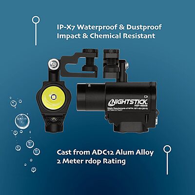 Nightstick NSP-4650B Helmet Mounted Multi-Function Led Dual-Light Flashlight, One Size, Black