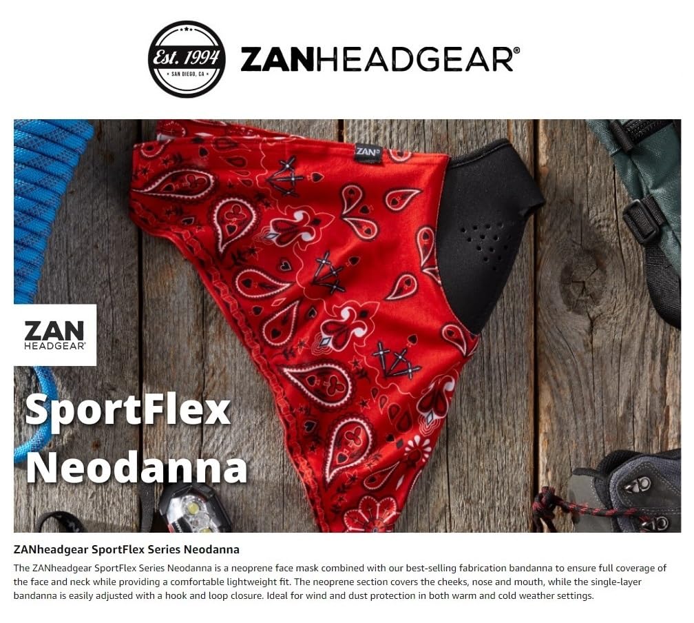 ZANHEADGEAR Neodanna Neoprene Face Mask with Cotton Bandanna