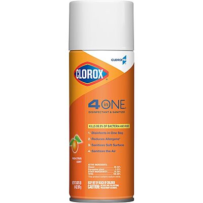 CloroxPro Clorox 4 in One Disinfectant & Sanitizer, Citrus, 14 Ounce Can
