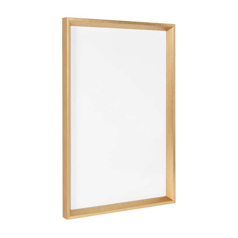DesignOvations Kate and Laurel Calter Magnetic Dry Erase Board, Melamine, 16 1/2 x 25 1/2 , White, Gold Plastic Frame