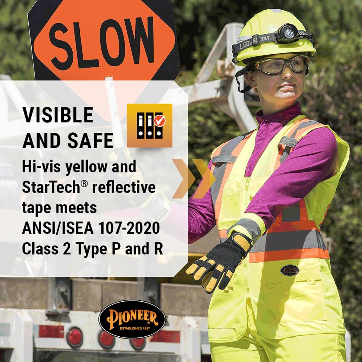 Pioneer Safety Vest for Women With Pockets - Hi-Vis Reflective Tape