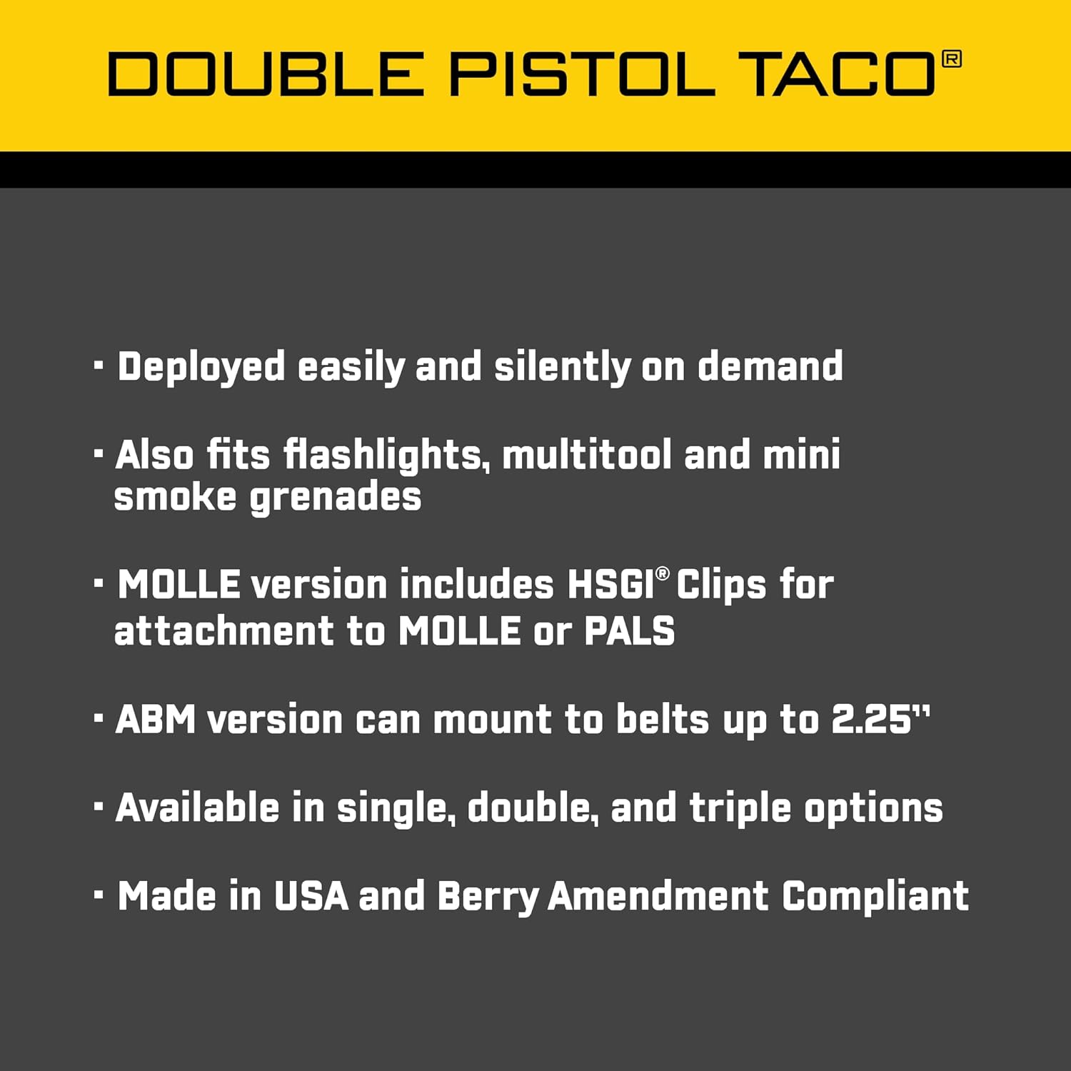 High Speed Gear Pistol TACO Single Magazine Pouch, MOLLE
