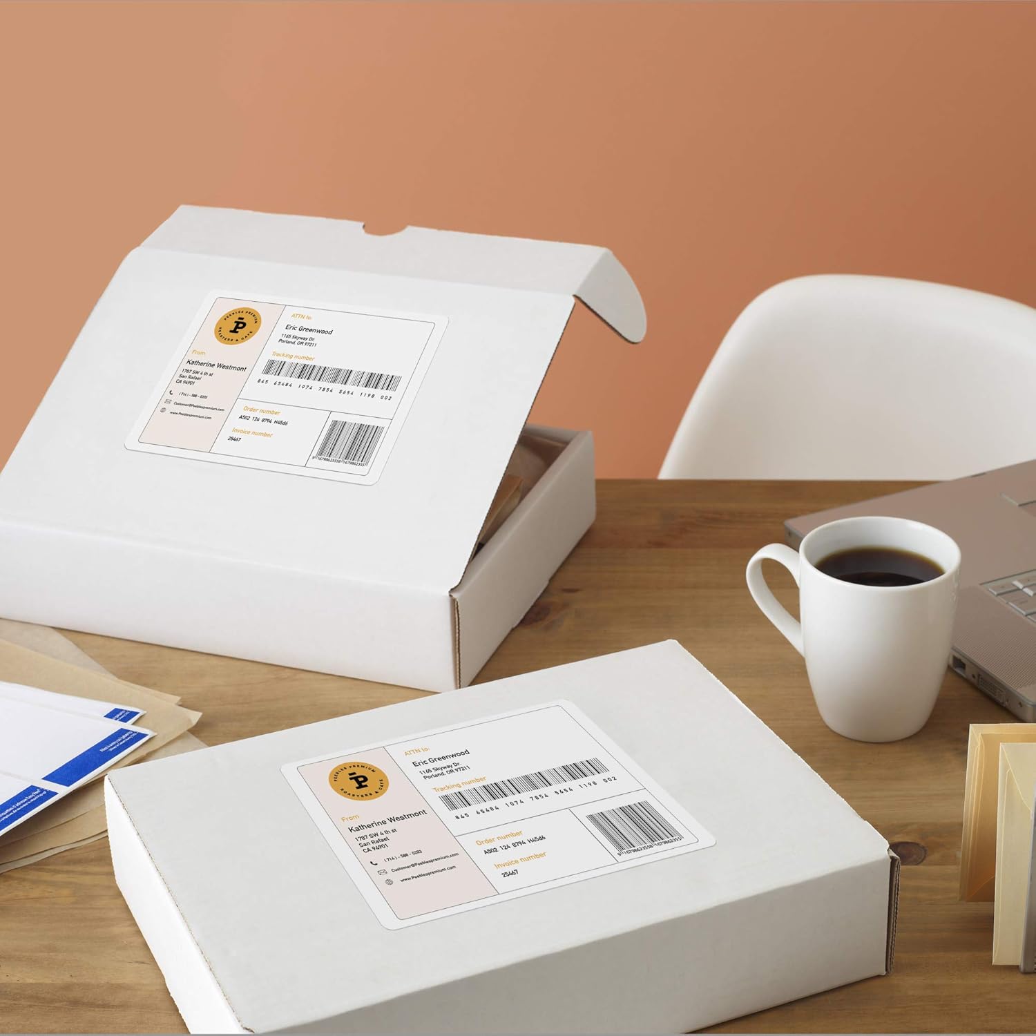 Avery Matte White Rectangle Labels, Sure Feed Technology, 3-1/3" x 4"