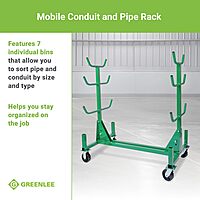 Greenlee 668 Mobile Material Handling Conduit and Pipe Rack with 603 Casters Mobile Conduit and Pipe Rack