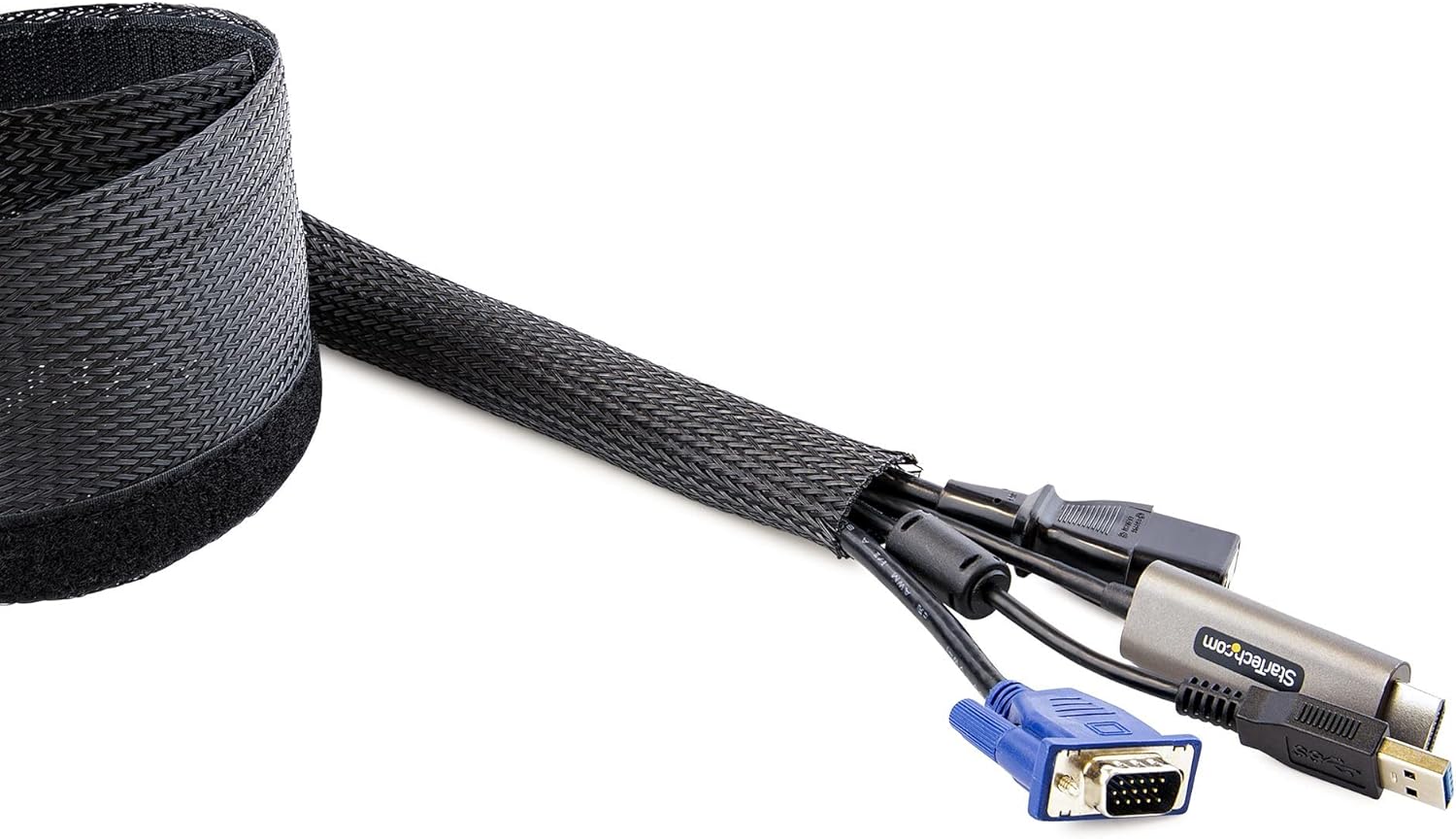 StarTech.com 10ft (3m) Cable Management Sleeve, Trimmable Heavy Duty Cable Wrap