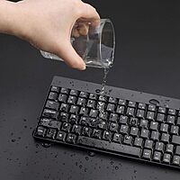 WKB-1100CB Natural Ergonomic Wireless Spill Resistant Mini Keyboard & Mouse Combo,Black