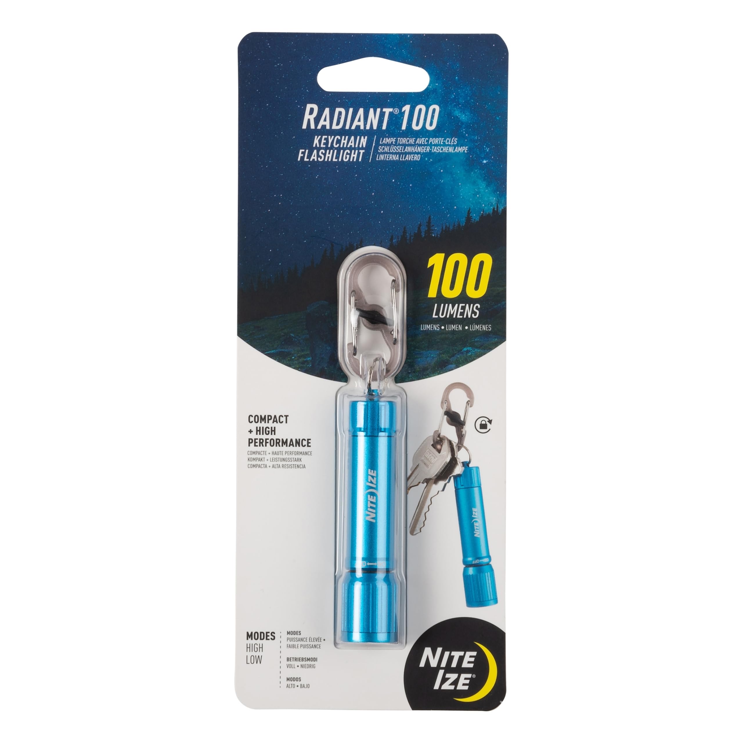 NITE-IZE Radiant 100 Keychain Flashlight - Waterproof Mini Flashlight