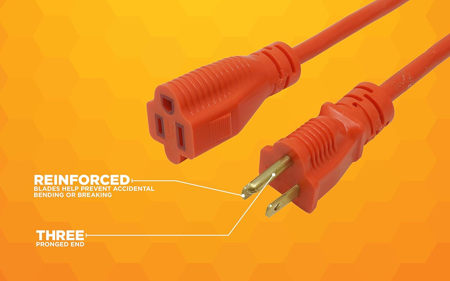Woods 0625 14/3 Outdoor SJTW Vinyl Extension Cord; 25-Foot; Orange