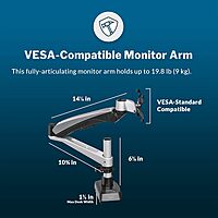 VARI VESA Monitor Arm - Adjustable Desk Mount with 360° Rotation
