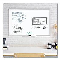 U BRANDS Melamine Non-Magnetic Dry-Erase Board, Silver Aluminum Frame