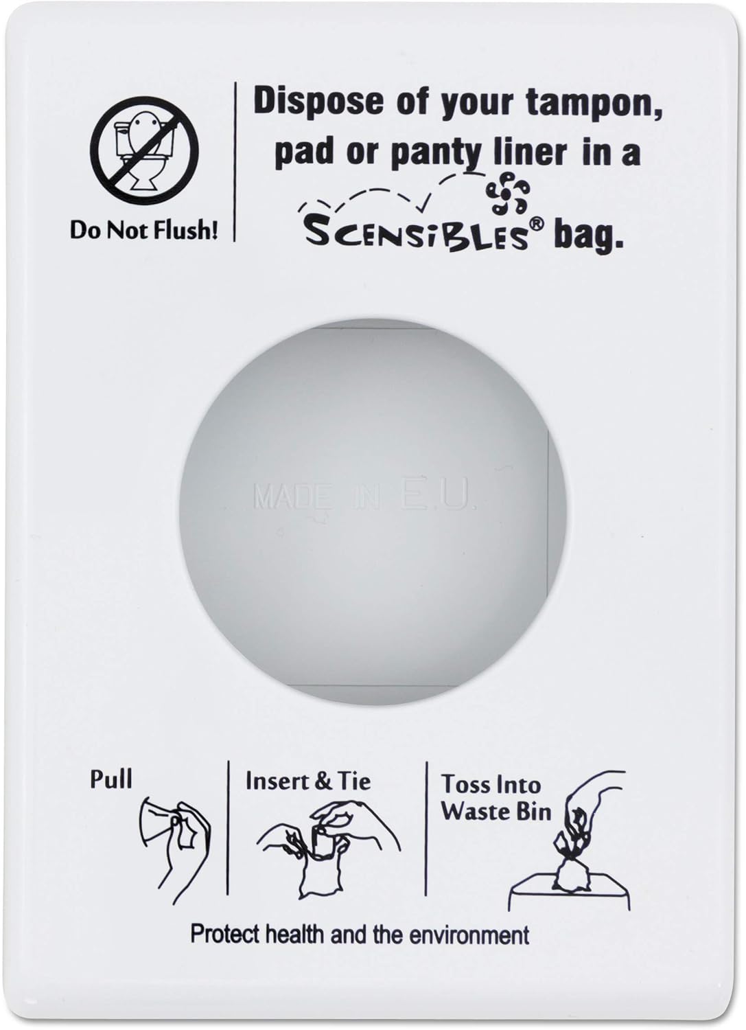 HOSPECO Scensibles Personal Disposal Bag Dispenser, Plastic, White