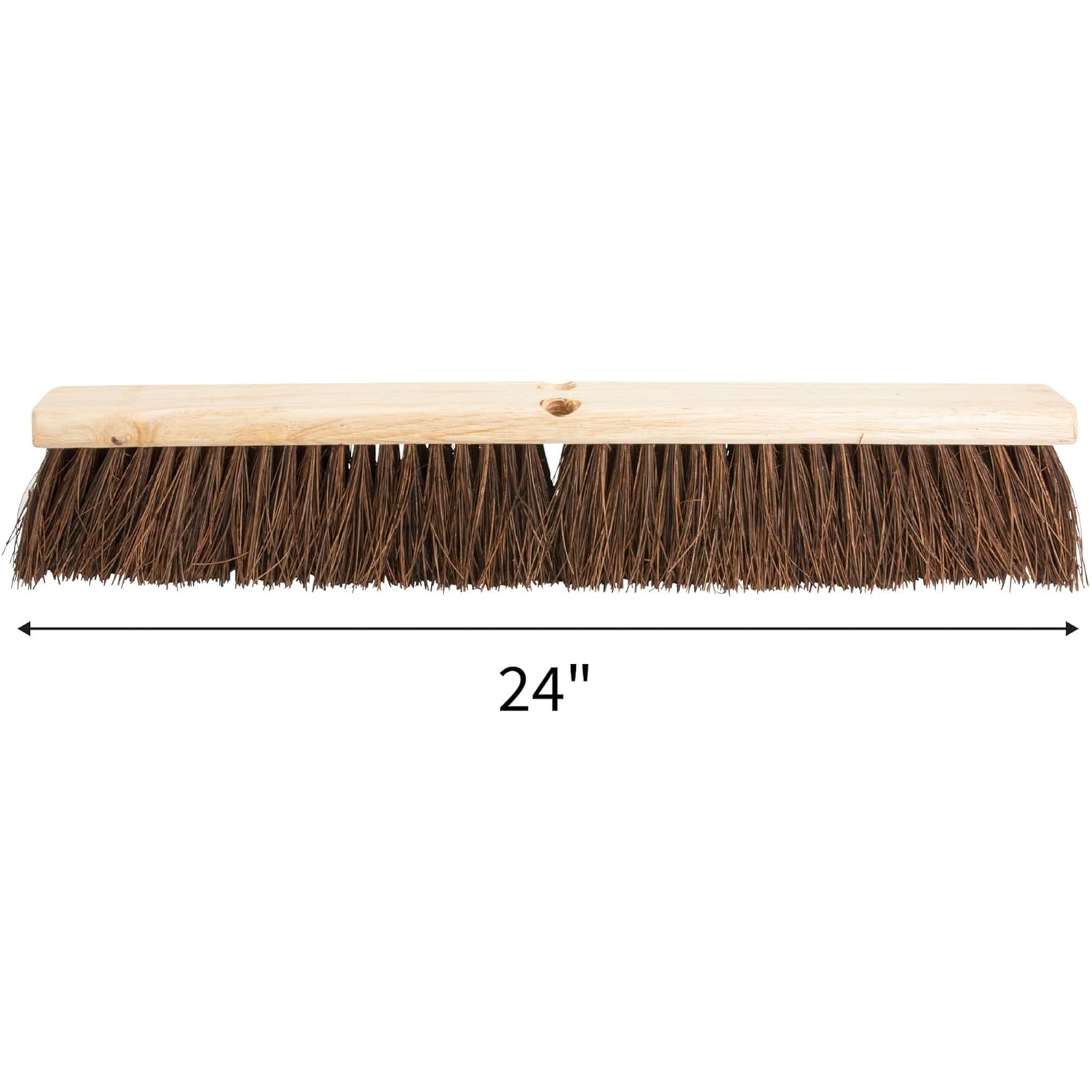 Genuine Joe 24" Push Broomhead, Lacquered Wood with Palmyra Fibers, Handle Not Included, 1 Count