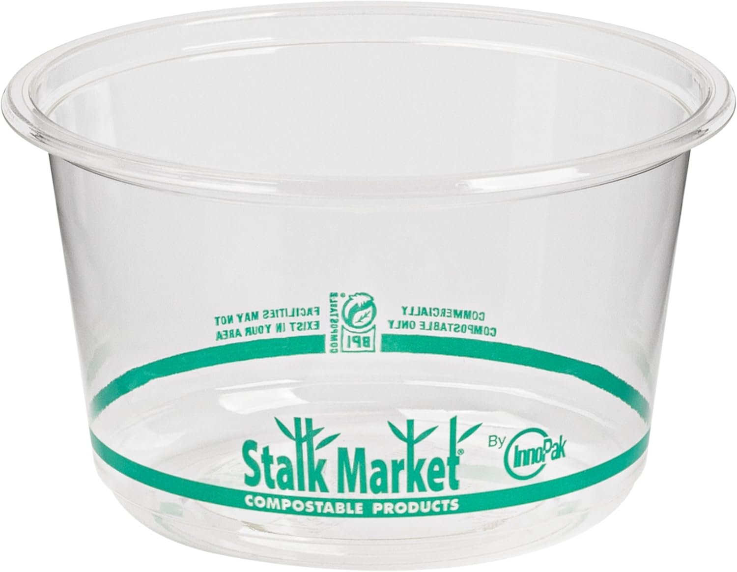 STALKMARKET Jaya 100% Compostable Clear PLA Round Deli Containers & Lids