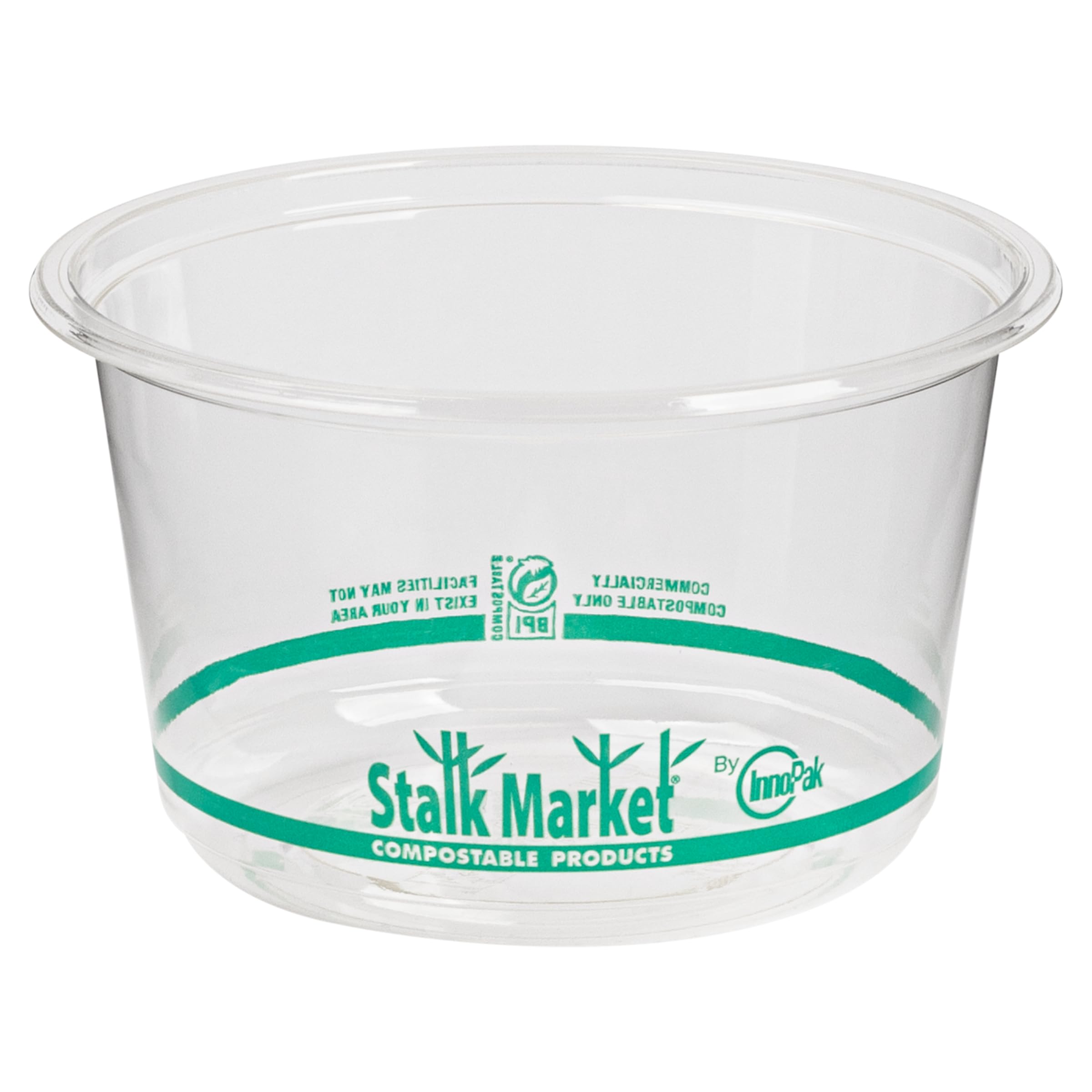 STALKMARKET Jaya 100% Compostable Clear PLA Round Deli Containers & Lids