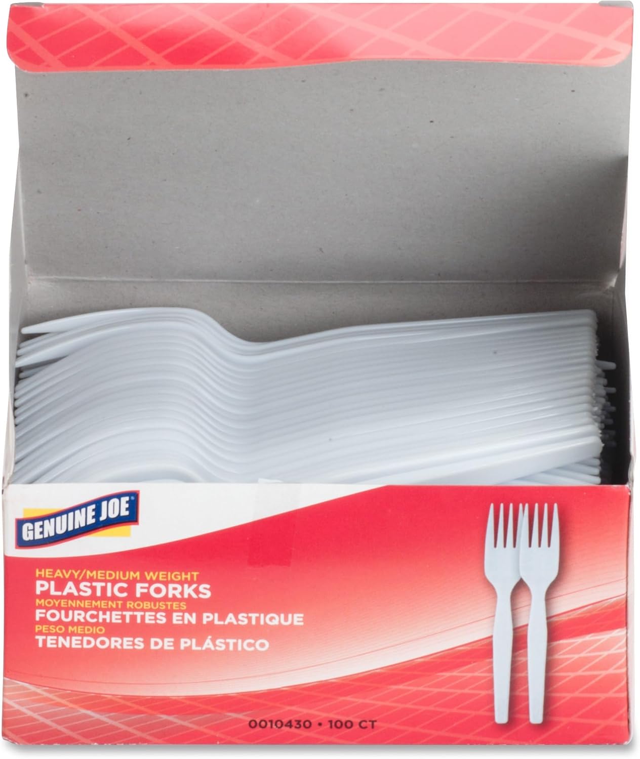 Genuine Joe Heavyweight White Plastic Forks (Pack of 100)