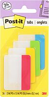 Post-it Tabs, 2 in, Solid, Assorted Primary Colors, 6 Tabs/Color, 4 Colors, 24 Tabs/Pack (686-ALYR)