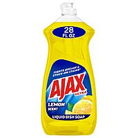 Ajax Dishwashing Detergent, Lemon Scent, 28 Oz Bottle, Case Of 9