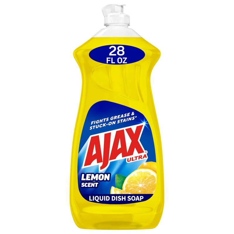 Ajax Dishwashing Detergent, Lemon Scent, 28 Oz Bottle, Case Of 9