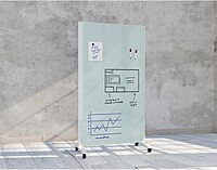 U Brands Double Sided Magnetic Glass Dry-Erase Mobile Floor Easel, 72in X 42, Actual Size 72in X 40in (4777U00-01)