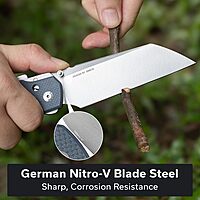 CIVIVI Buster FG Large Pocket Knife for EDC, Superlock Folding Knife for Men Women with 4.2" Nitro-V Blade G10 Handle, Designed by Snecx Tan C24052-2 (Neutral Blue)