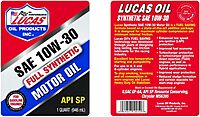 Lucas Oil Synthetic High Mileage Motor Oil