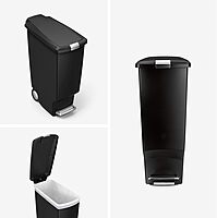 simplehuman 40 Liter / 10.6 Gallon Slim Kitchen Step Trash Can With Secure Slide Lock