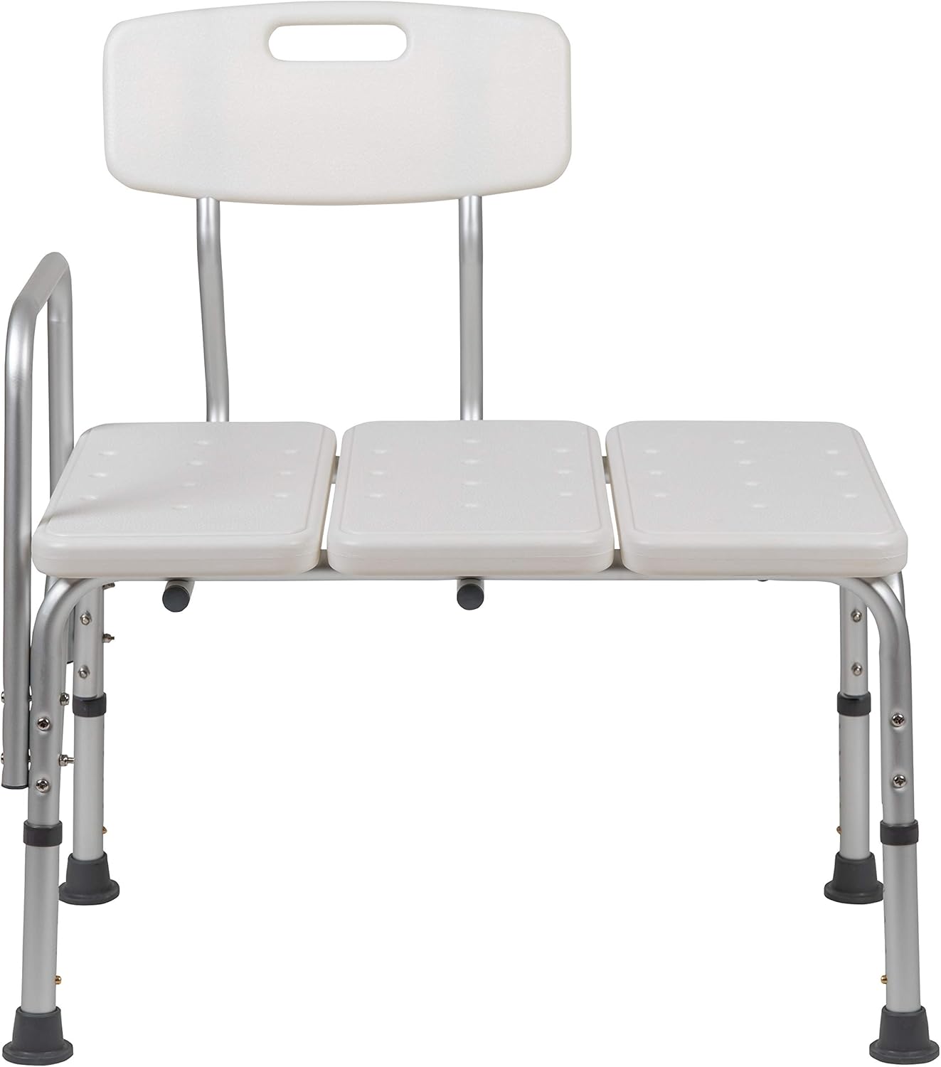 Flash Furniture HERCULES Series 300 Lb. Capacity Adjustable Bath & Shower Transfer Bench with Back and Side Arm