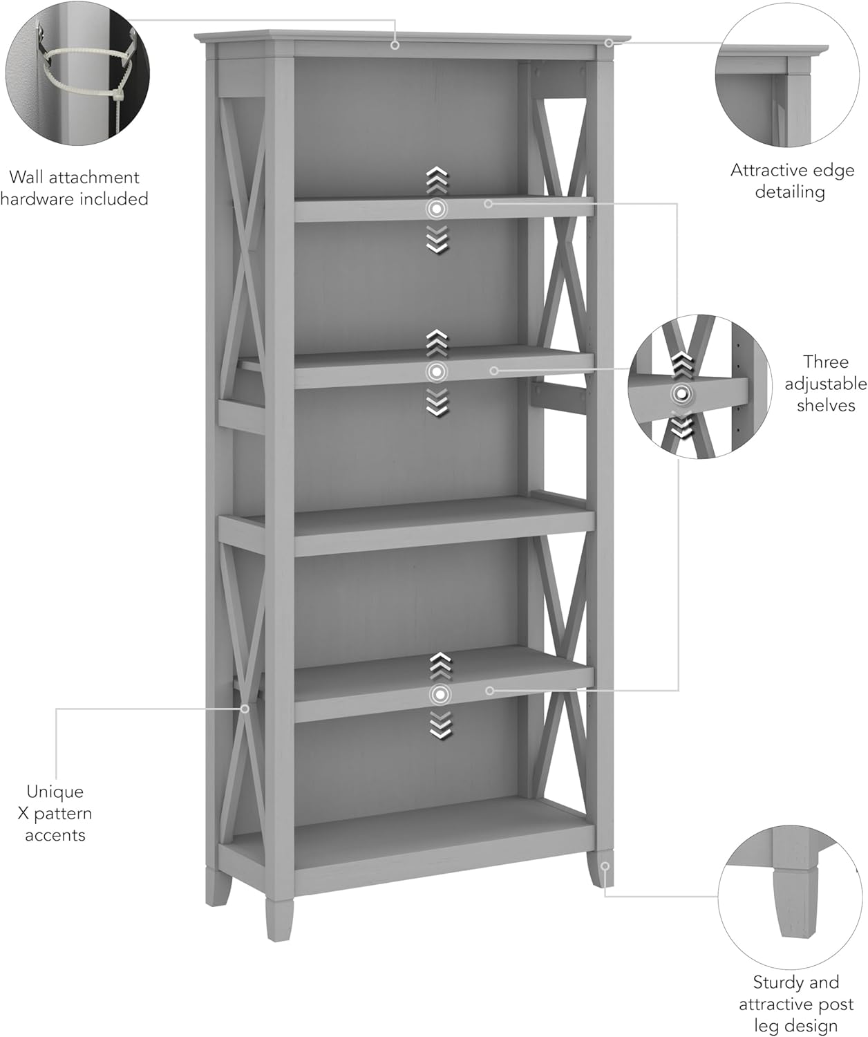 Bush Furniture Key West Bookcase Collection