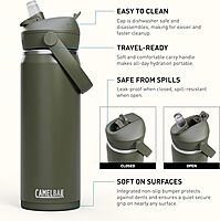 CAMELBAK Thrive Flip Straw Insulated Stainless Steel Water Bottle