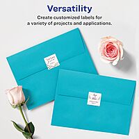 Avery Matte White Square Labels, Sure Feed Technology, 3/4" x 3/4"